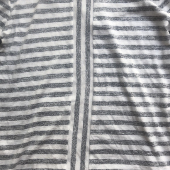 NWT White and gray striped long sleeve hoodie - Picture 6 of 7